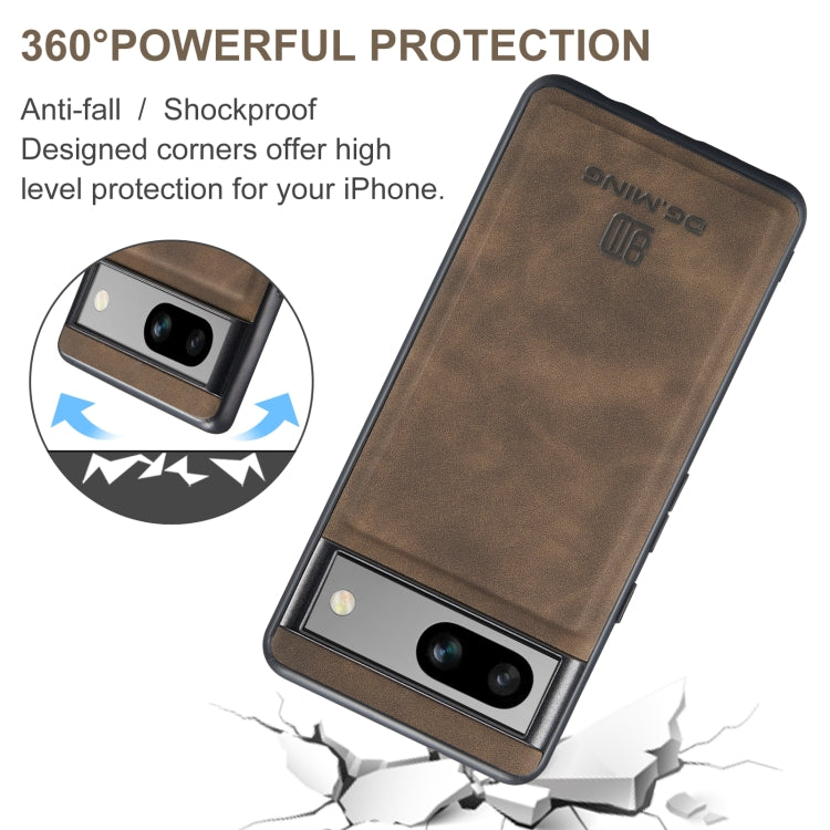 For Google Pixel 7A DG.MING M1 Series 3-Fold Multi Card Wallet Phone Case