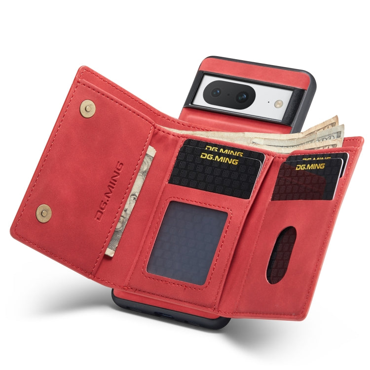 For Google Pixel 8 DG.MING M1 Series 3-Fold Multi Card Wallet + Magnetic Phone Case