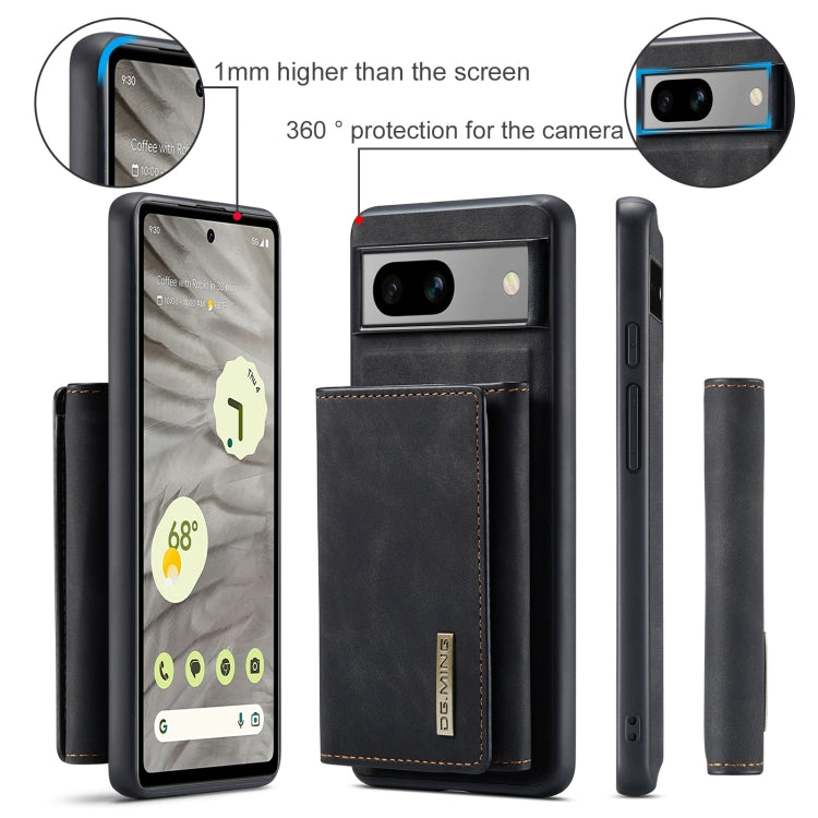 For Google Pixel 8a DG.MING M1 Series 3-Fold Multi Card Wallet + Magnetic Phone Case
