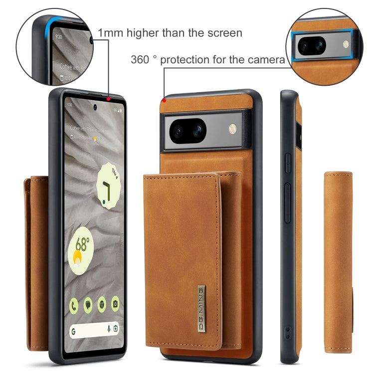 For Google Pixel 8a DG.MING M1 Series 3-Fold Multi Card Wallet + Magnetic Phone Case