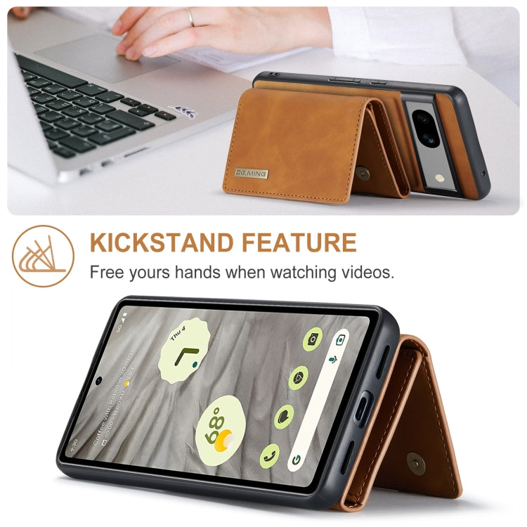 For Google Pixel 8a DG.MING M1 Series 3-Fold Multi Card Wallet + Magnetic Phone Case