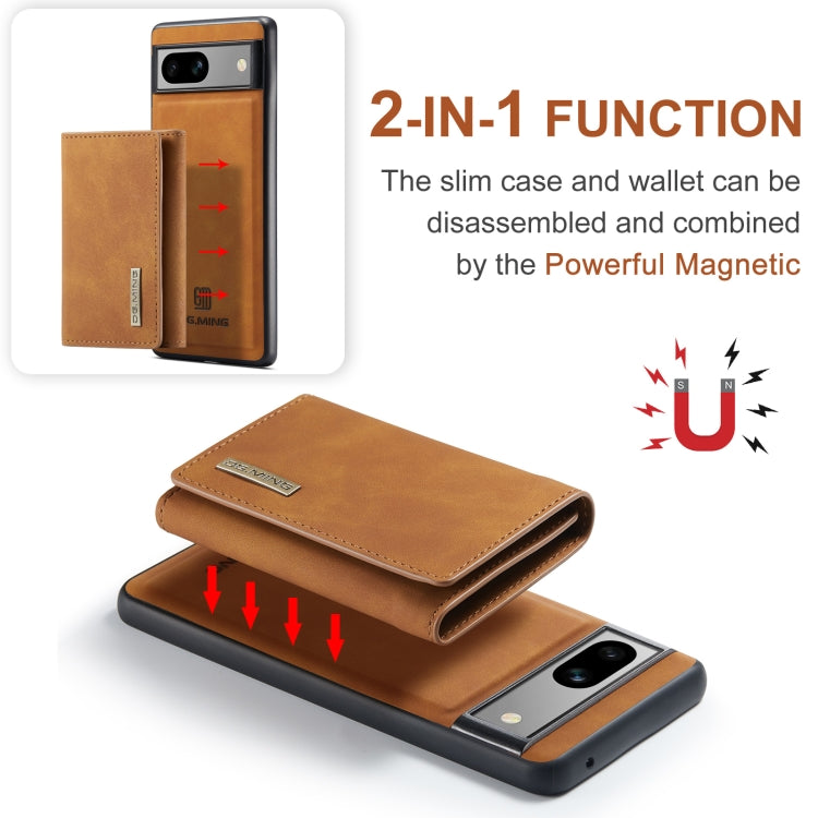 For Google Pixel 8a DG.MING M1 Series 3-Fold Multi Card Wallet + Magnetic Phone Case