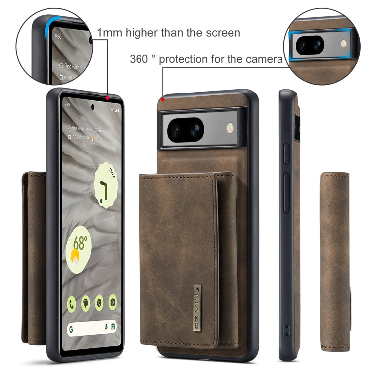 For Google Pixel 8a DG.MING M1 Series 3-Fold Multi Card Wallet + Magnetic Phone Case
