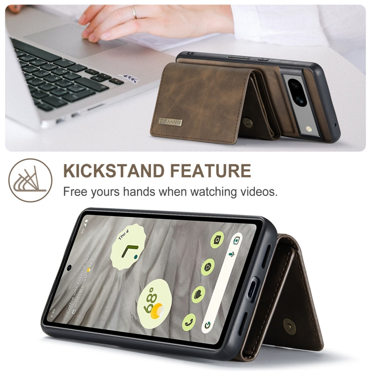 For Google Pixel 8a DG.MING M1 Series 3-Fold Multi Card Wallet + Magnetic Phone Case