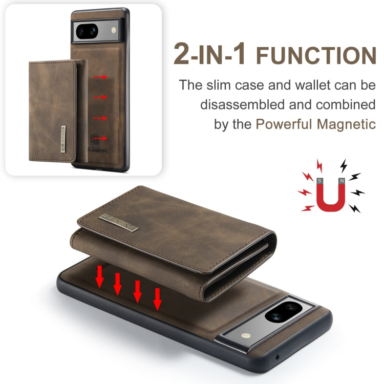For Google Pixel 8a DG.MING M1 Series 3-Fold Multi Card Wallet + Magnetic Phone Case