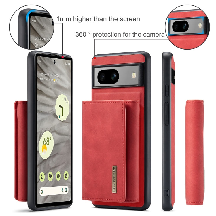 For Google Pixel 8a DG.MING M1 Series 3-Fold Multi Card Wallet + Magnetic Phone Case