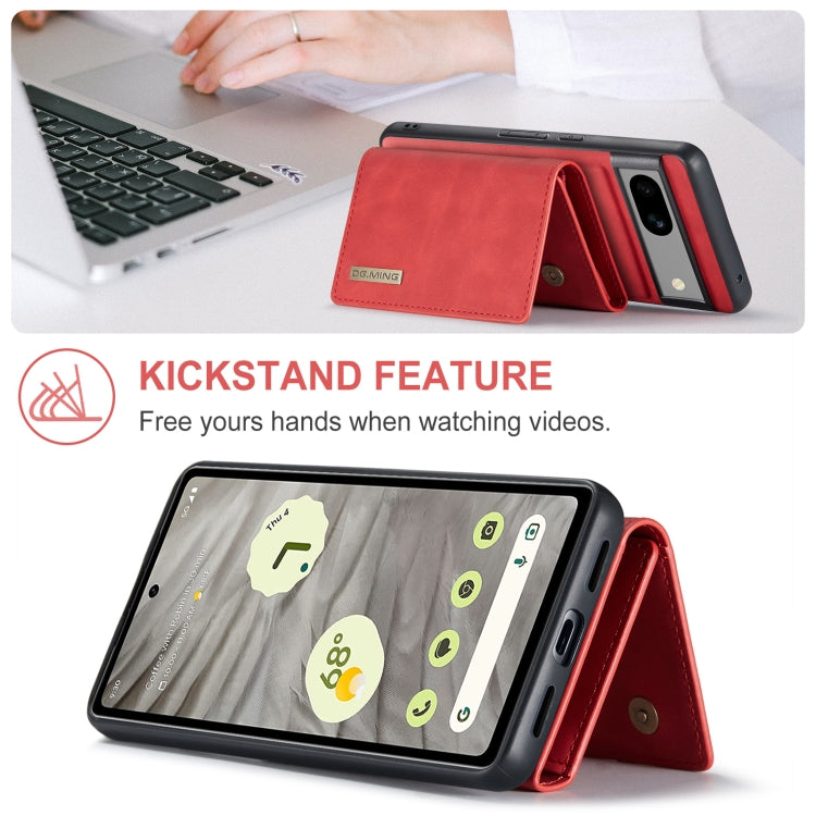 For Google Pixel 8a DG.MING M1 Series 3-Fold Multi Card Wallet + Magnetic Phone Case