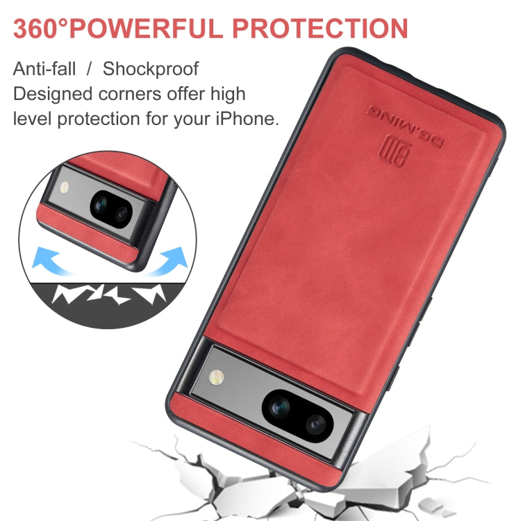 For Google Pixel 8a DG.MING M1 Series 3-Fold Multi Card Wallet + Magnetic Phone Case