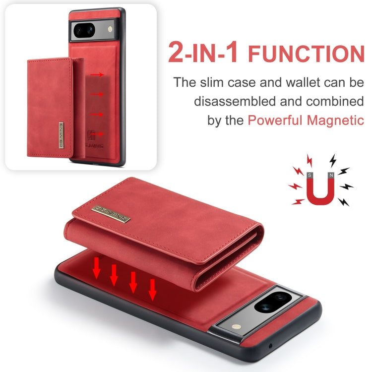 For Google Pixel 8a DG.MING M1 Series 3-Fold Multi Card Wallet + Magnetic Phone Case