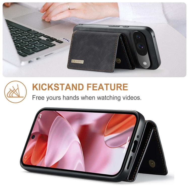 For Google Pixel 9 / 9 Pro DG.MING M1 Series 3-Fold Multi Card Wallet + Magnetic Phone Case