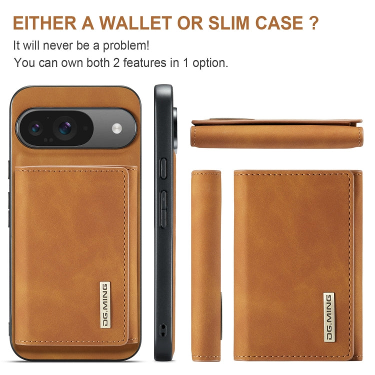 For Google Pixel 9 / 9 Pro DG.MING M1 Series 3-Fold Multi Card Wallet + Magnetic Phone Case