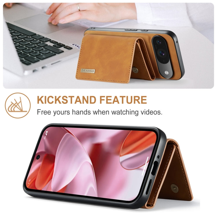 For Google Pixel 9 / 9 Pro DG.MING M1 Series 3-Fold Multi Card Wallet + Magnetic Phone Case