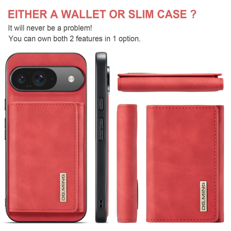 For Google Pixel 9 / 9 Pro DG.MING M1 Series 3-Fold Multi Card Wallet + Magnetic Phone Case