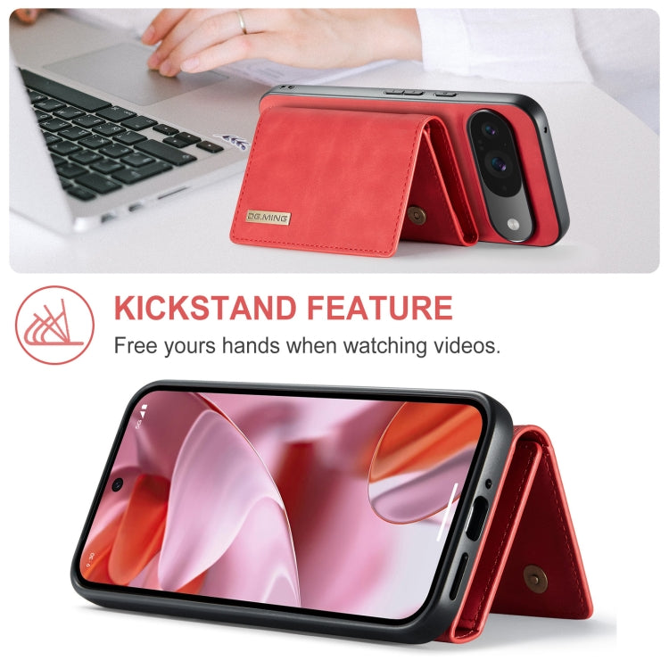 For Google Pixel 9 / 9 Pro DG.MING M1 Series 3-Fold Multi Card Wallet + Magnetic Phone Case