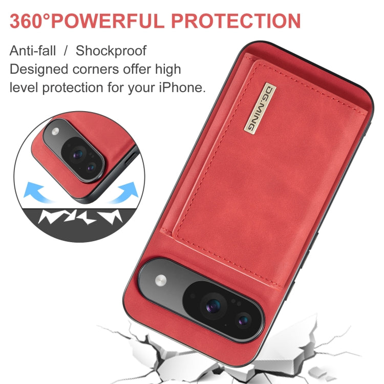 For Google Pixel 9 / 9 Pro DG.MING M1 Series 3-Fold Multi Card Wallet + Magnetic Phone Case