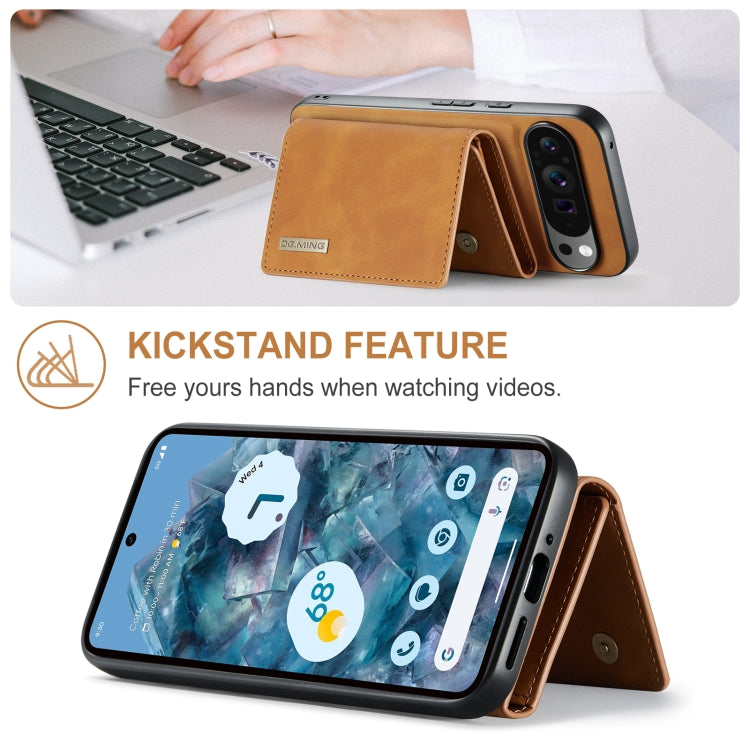 For Google Pixel 9 Pro XL DG.MING M1 Series 3-Fold Multi Card Wallet + Magnetic Phone Case