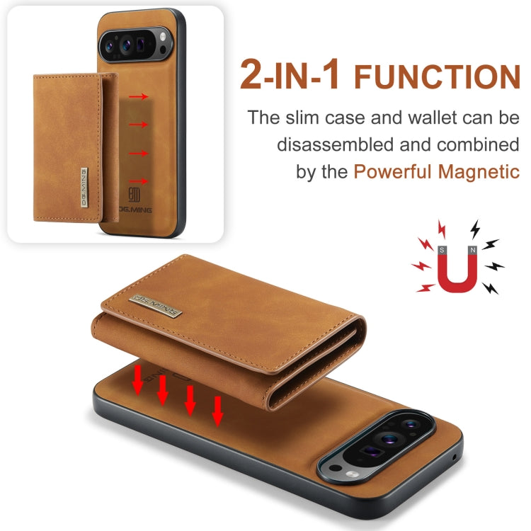 For Google Pixel 9 Pro XL DG.MING M1 Series 3-Fold Multi Card Wallet + Magnetic Phone Case