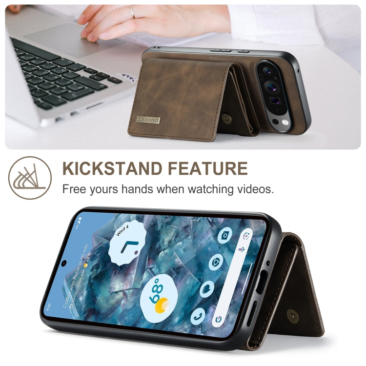 For Google Pixel 9 Pro XL DG.MING M1 Series 3-Fold Multi Card Wallet + Magnetic Phone Case