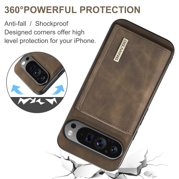 For Google Pixel 9 Pro XL DG.MING M1 Series 3-Fold Multi Card Wallet + Magnetic Phone Case