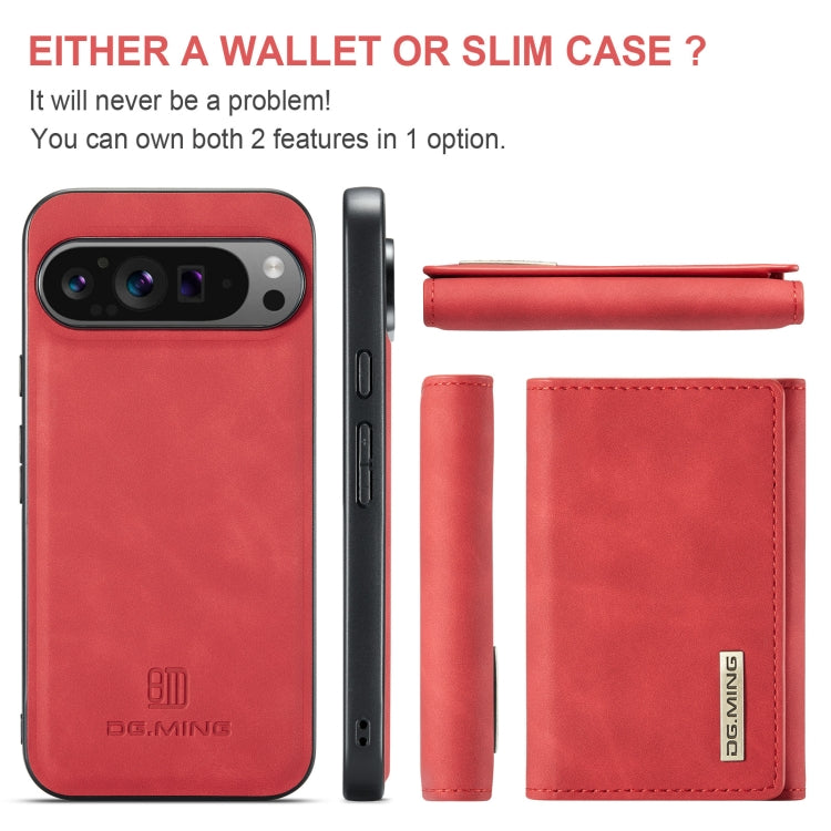 For Google Pixel 9 Pro XL DG.MING M1 Series 3-Fold Multi Card Wallet + Magnetic Phone Case