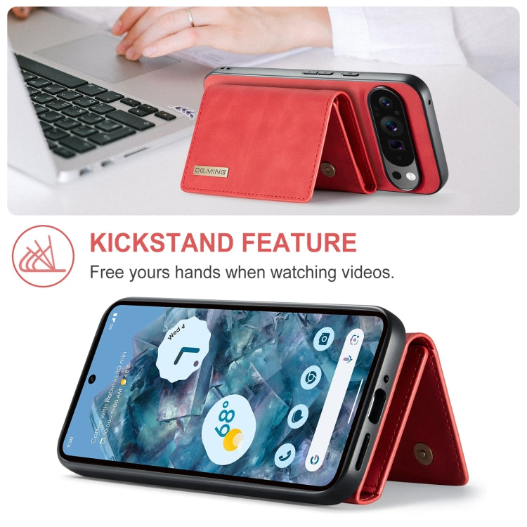 For Google Pixel 9 Pro XL DG.MING M1 Series 3-Fold Multi Card Wallet + Magnetic Phone Case
