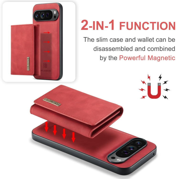 For Google Pixel 9 Pro XL DG.MING M1 Series 3-Fold Multi Card Wallet + Magnetic Phone Case