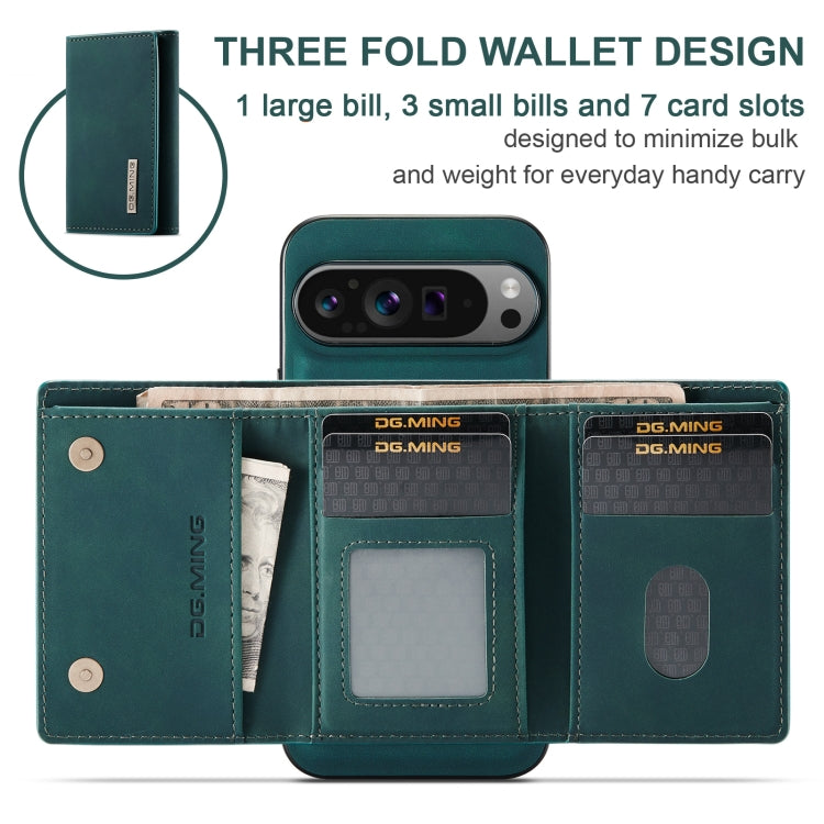 For Google Pixel 9 Pro XL DG.MING M1 Series 3-Fold Multi Card Wallet + Magnetic Phone Case