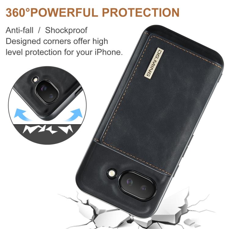 For Google Pixel 9a DG.MING M1 Series 3-Fold Multi Card Wallet + Magnetic Phone Case