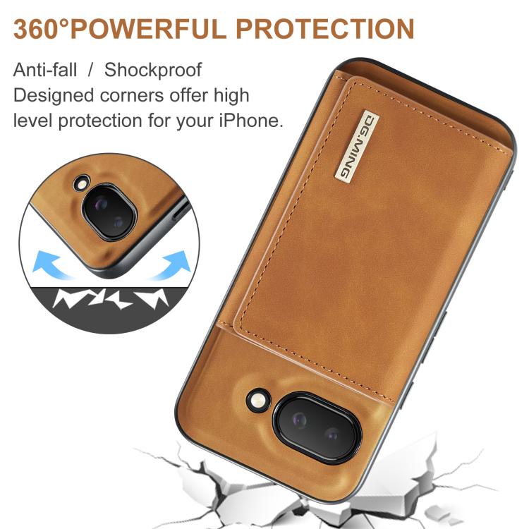 For Google Pixel 9a DG.MING M1 Series 3-Fold Multi Card Wallet + Magnetic Phone Case