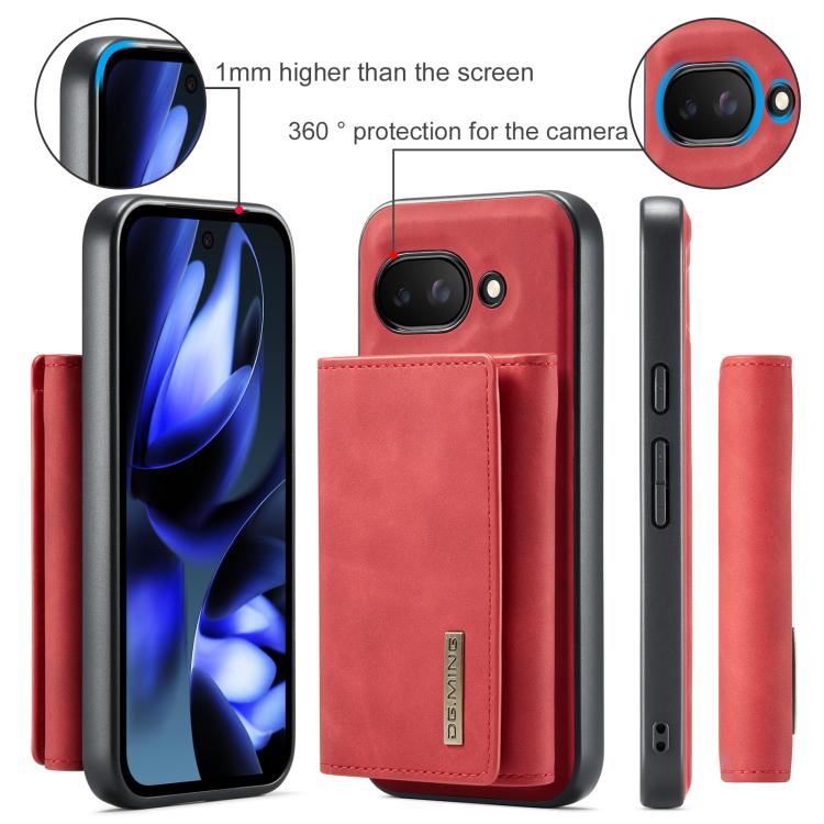 For Google Pixel 9a DG.MING M1 Series 3-Fold Multi Card Wallet + Magnetic Phone Case