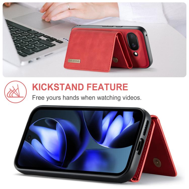 For Google Pixel 9a DG.MING M1 Series 3-Fold Multi Card Wallet + Magnetic Phone Case