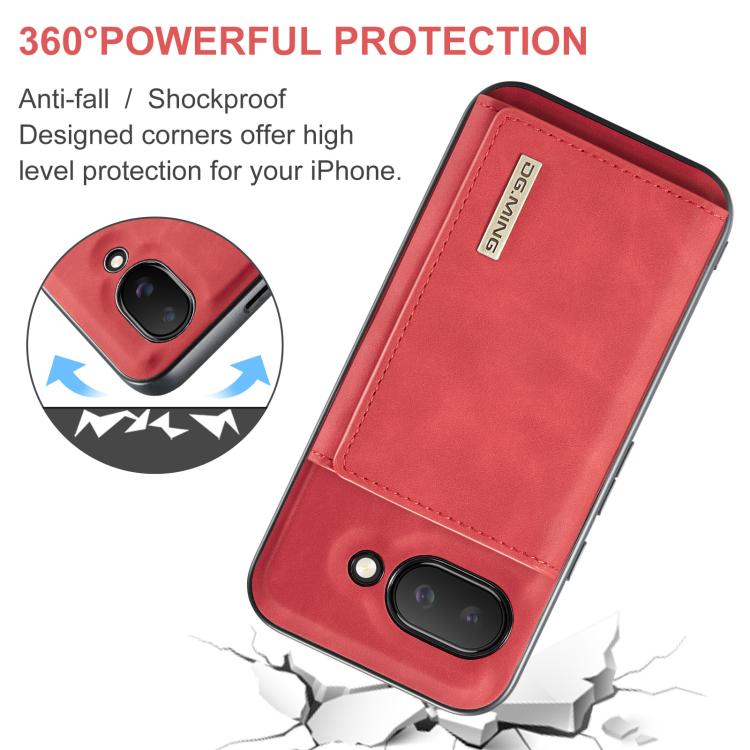 For Google Pixel 9a DG.MING M1 Series 3-Fold Multi Card Wallet + Magnetic Phone Case