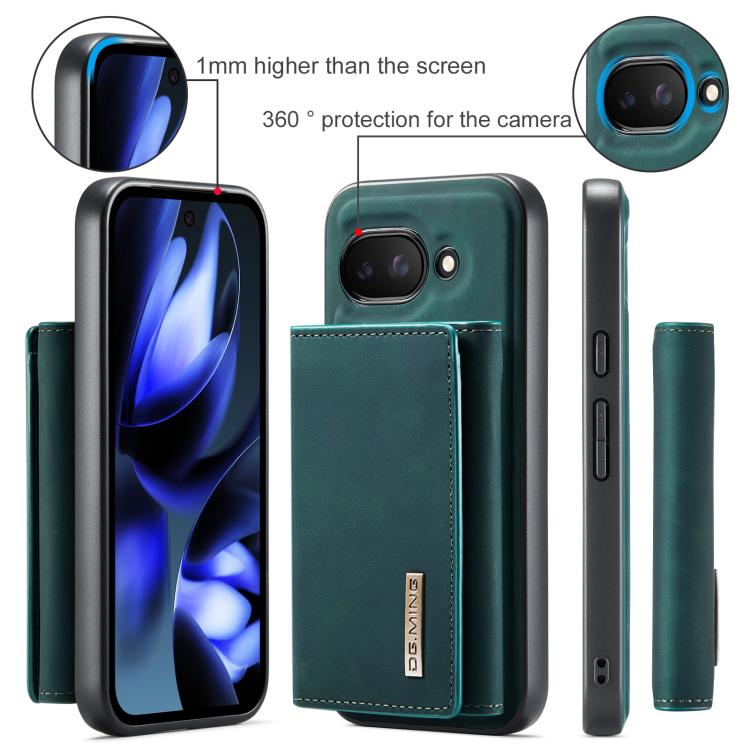 For Google Pixel 9a DG.MING M1 Series 3-Fold Multi Card Wallet + Magnetic Phone Case