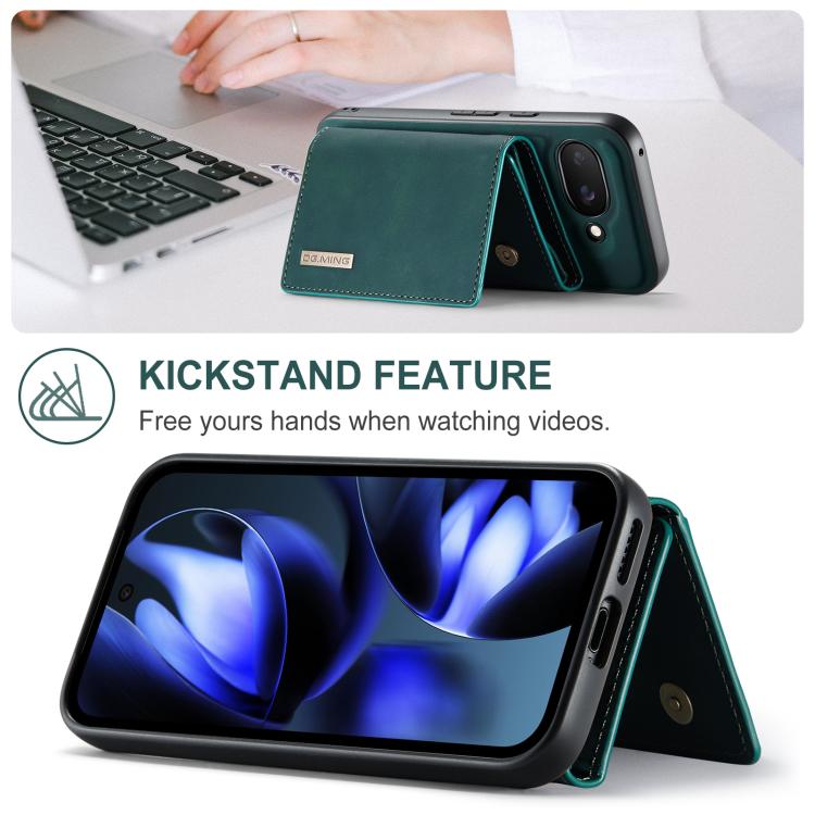For Google Pixel 9a DG.MING M1 Series 3-Fold Multi Card Wallet + Magnetic Phone Case