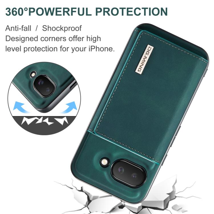 For Google Pixel 9a DG.MING M1 Series 3-Fold Multi Card Wallet + Magnetic Phone Case