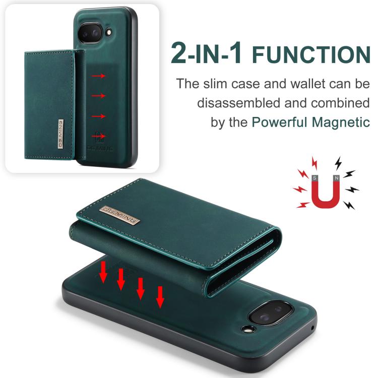 For Google Pixel 9a DG.MING M1 Series 3-Fold Multi Card Wallet + Magnetic Phone Case