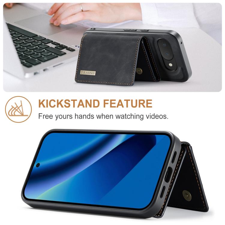 For Google Pixel 10a DG.MING M1 Series 3-Fold Multi Card Wallet + Magnetic Phone Case