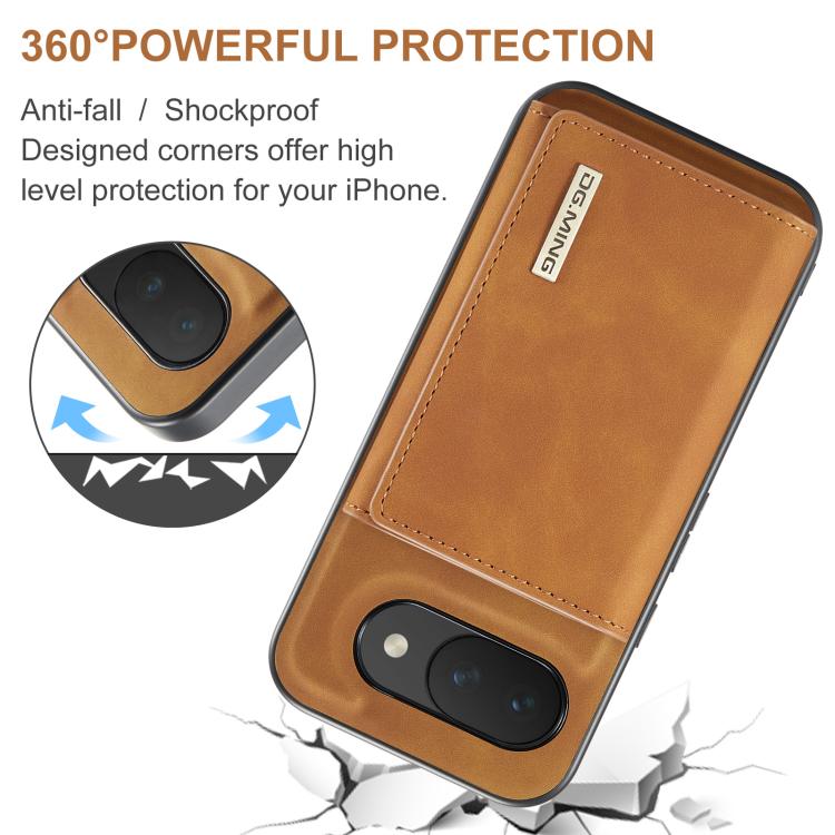 For Google Pixel 10a DG.MING M1 Series 3-Fold Multi Card Wallet + Magnetic Phone Case