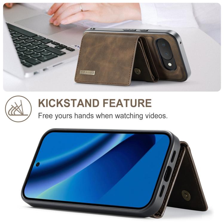 For Google Pixel 10a DG.MING M1 Series 3-Fold Multi Card Wallet + Magnetic Phone Case