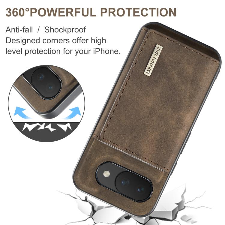 For Google Pixel 10a DG.MING M1 Series 3-Fold Multi Card Wallet + Magnetic Phone Case
