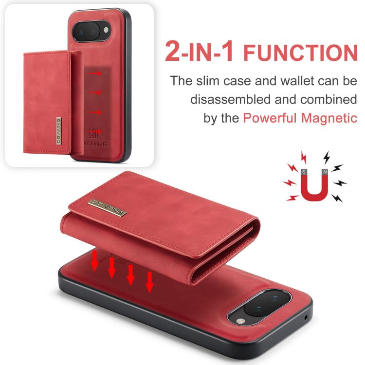 For Google Pixel 10a DG.MING M1 Series 3-Fold Multi Card Wallet + Magnetic Phone Case