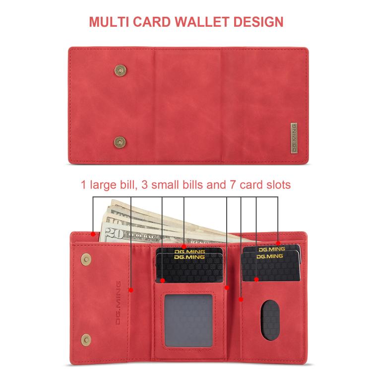 For Google Pixel 10a DG.MING M1 Series 3-Fold Multi Card Wallet + Magnetic Phone Case