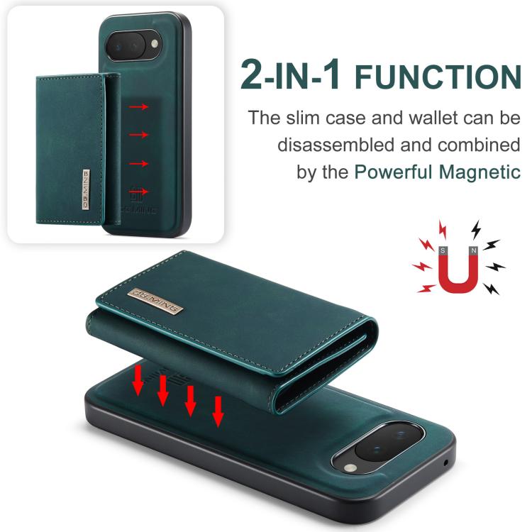 For Google Pixel 10a DG.MING M1 Series 3-Fold Multi Card Wallet + Magnetic Phone Case