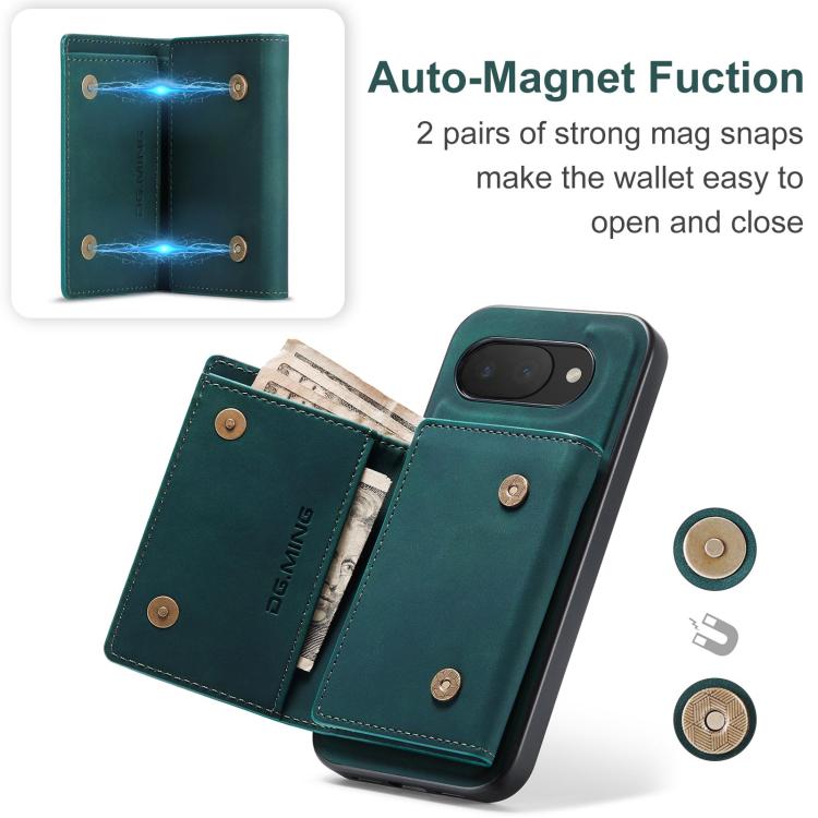 For Google Pixel 10a DG.MING M1 Series 3-Fold Multi Card Wallet + Magnetic Phone Case