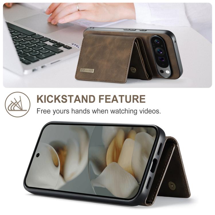 For Google Pixel 10 Pro XL DG.MING M1 Series 3-Fold Multi Card Wallet + Magnetic Phone Case