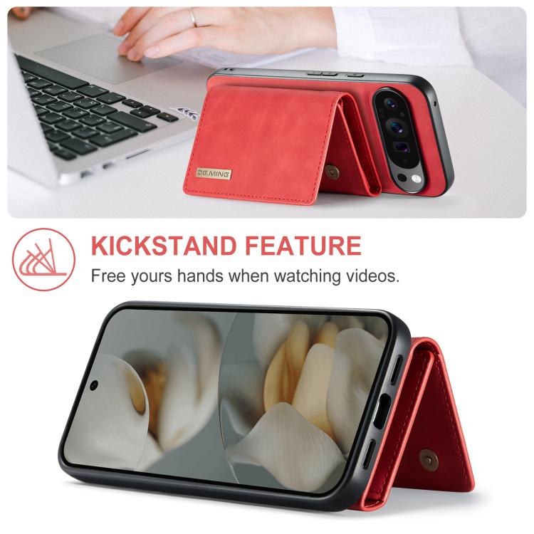 For Google Pixel 10 Pro XL DG.MING M1 Series 3-Fold Multi Card Wallet + Magnetic Phone Case