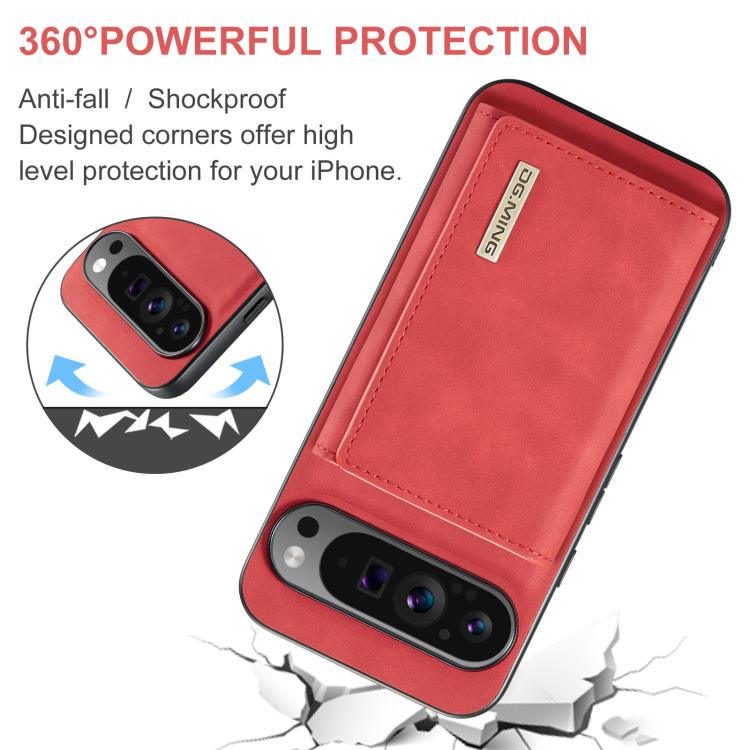 For Google Pixel 10 Pro XL DG.MING M1 Series 3-Fold Multi Card Wallet + Magnetic Phone Case