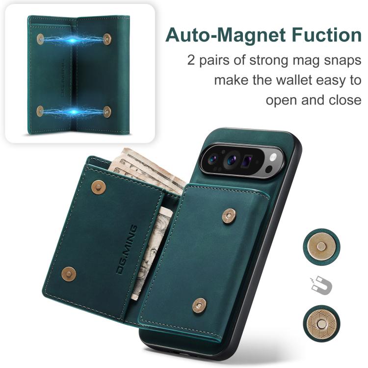 For Google Pixel 10 Pro XL DG.MING M1 Series 3-Fold Multi Card Wallet + Magnetic Phone Case
