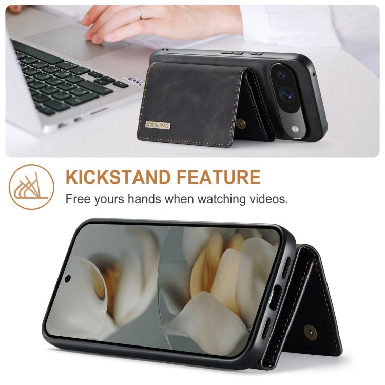 For Google Pixel 10 / 10 Pro DG.MING M1 Series 3-Fold Multi Card Wallet + Magnetic Phone Case