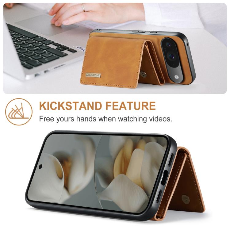 For Google Pixel 10 / 10 Pro DG.MING M1 Series 3-Fold Multi Card Wallet + Magnetic Phone Case